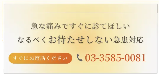 急な痛みですぐに診てほしい なるべくお待たせしない急患対応